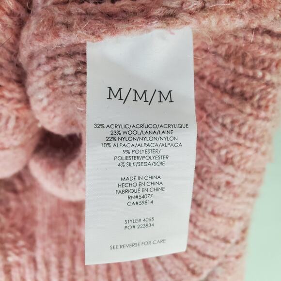 Cabi Pink Confection Cardigan Cable Knit Balloon Sleeve Sweater Size Medium - Picture 6 of 7